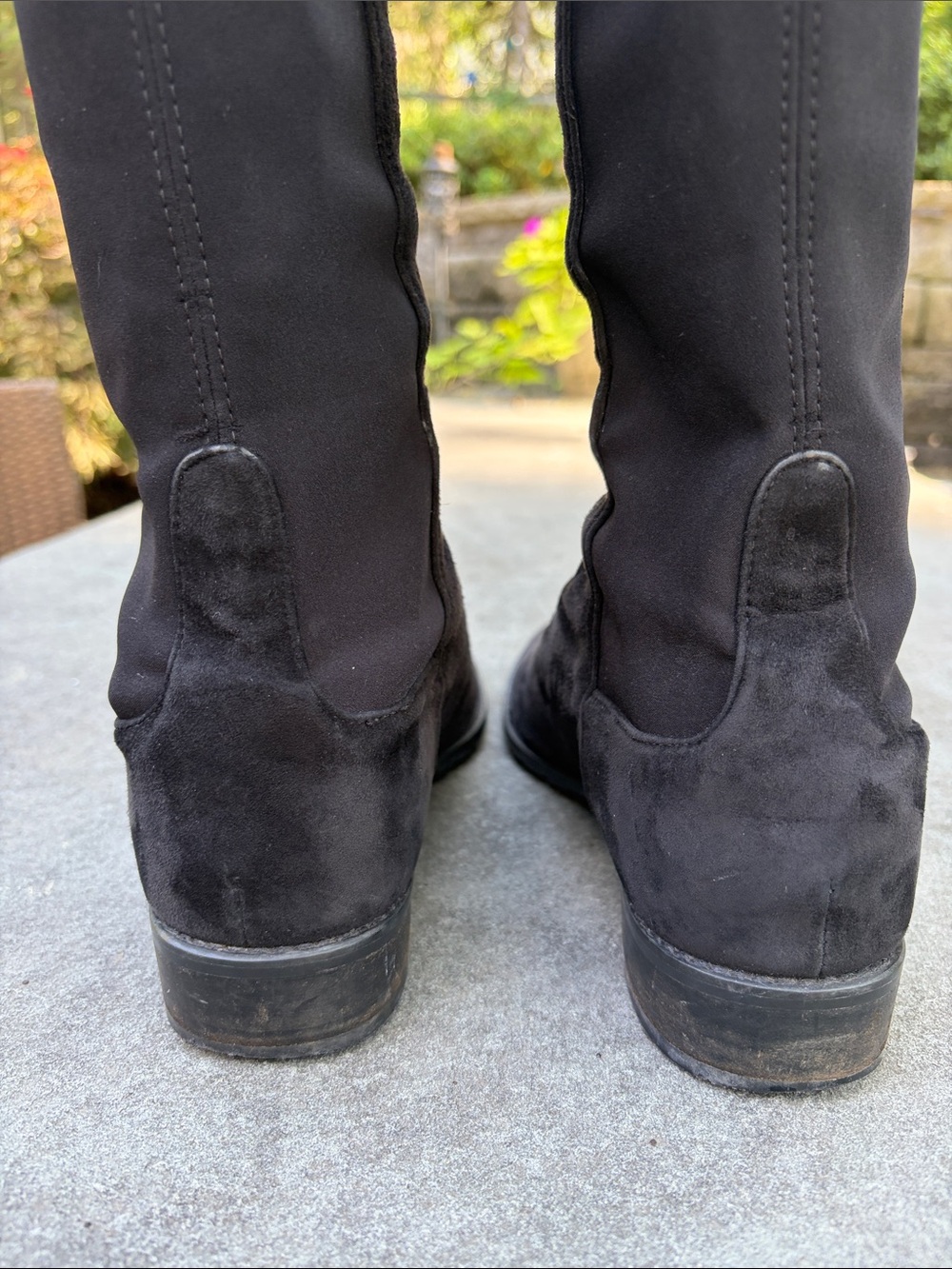 Stuart Weitzman Knee-High Boots Black Suede & Neoprene Pull-on, size 11 GUC - Picture 4 of 11